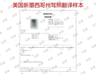 美国新墨西哥州驾照翻译样本.jpg
